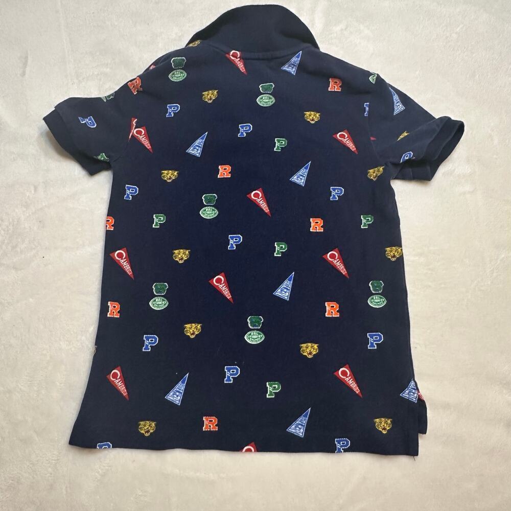 Polo Pennant-Print Cotton Mesh Polo Sz 4T - Picture 4 of 7